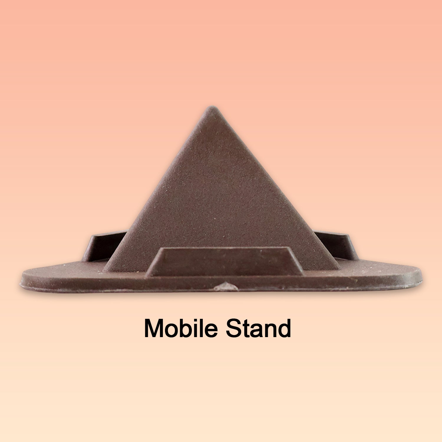 Brown Pyramid Mobile Stand displaying rubber feet