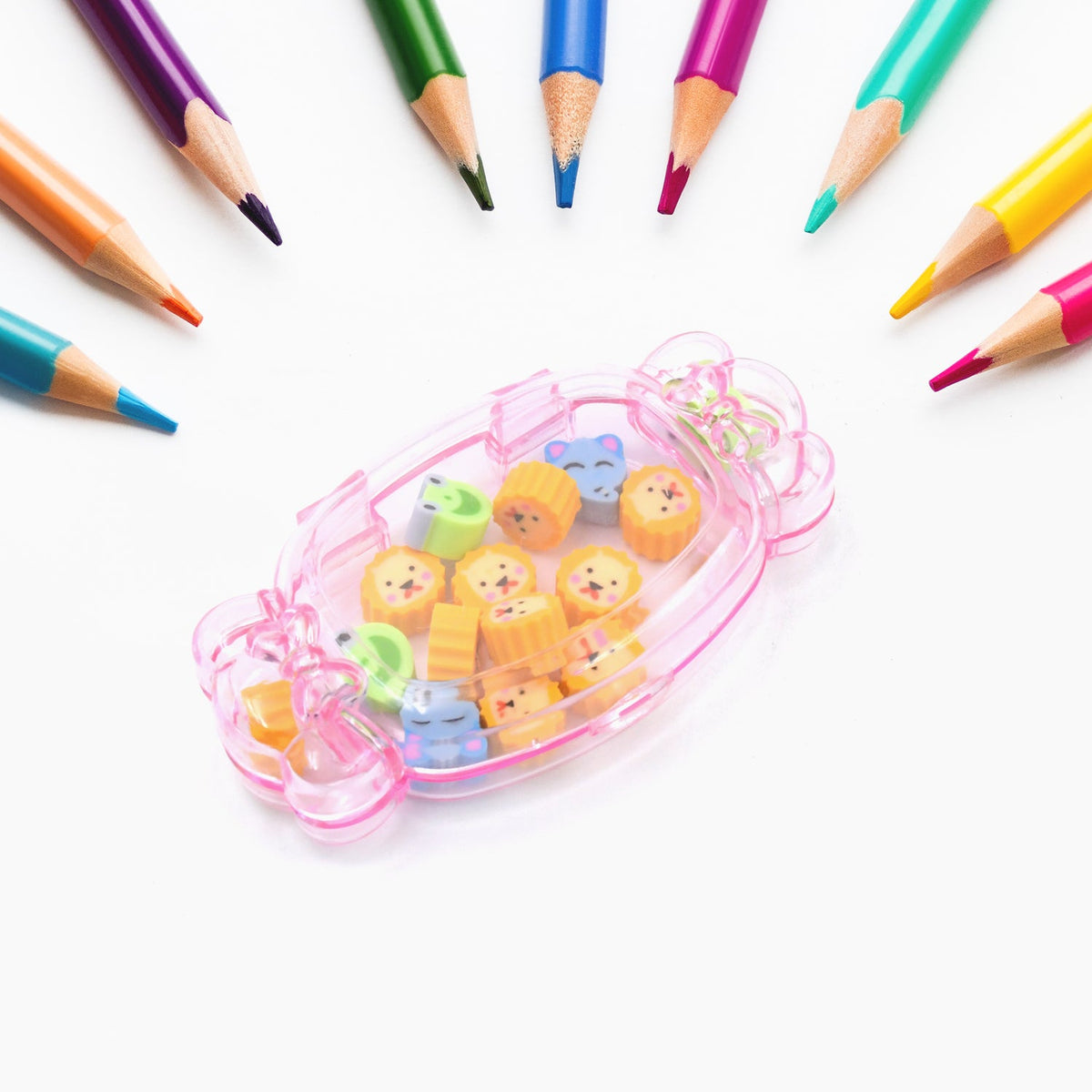 Cute School Eraser Set 15 Pc Multi Design Rubber Erasers