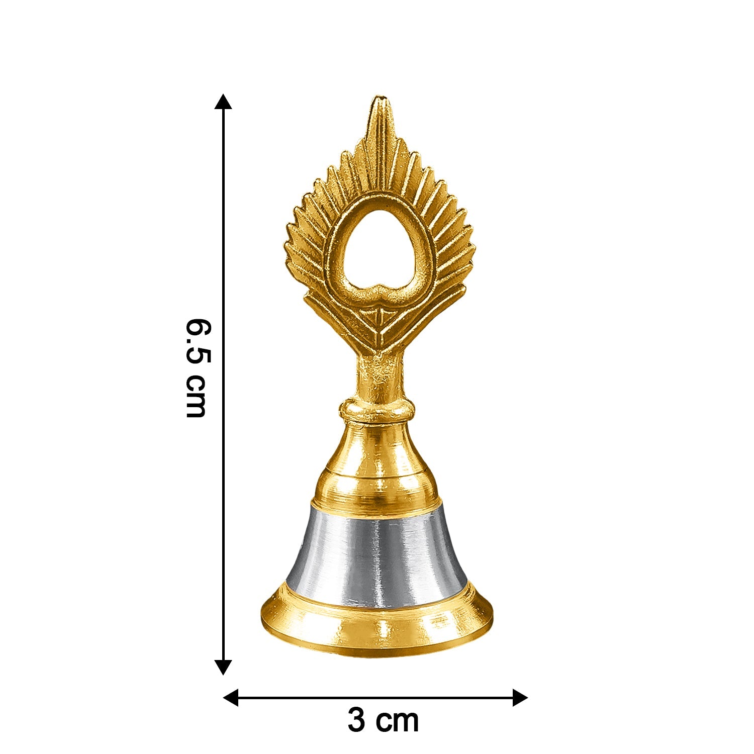 Decorative brass and steel pooja bell displayed on home altar