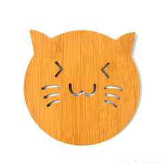 Square Bamboo Wood Table Place mat Hot Pot Cup Mat Tea Coaster(14Ã—14 Cm / 1 Pc)