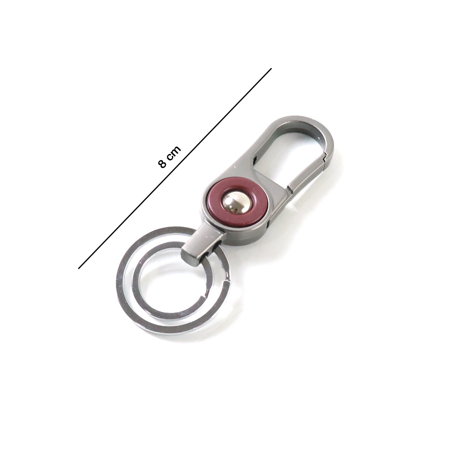 Premium Metal Key Holder with Dual Ring & Secure Clip (1 Pc)