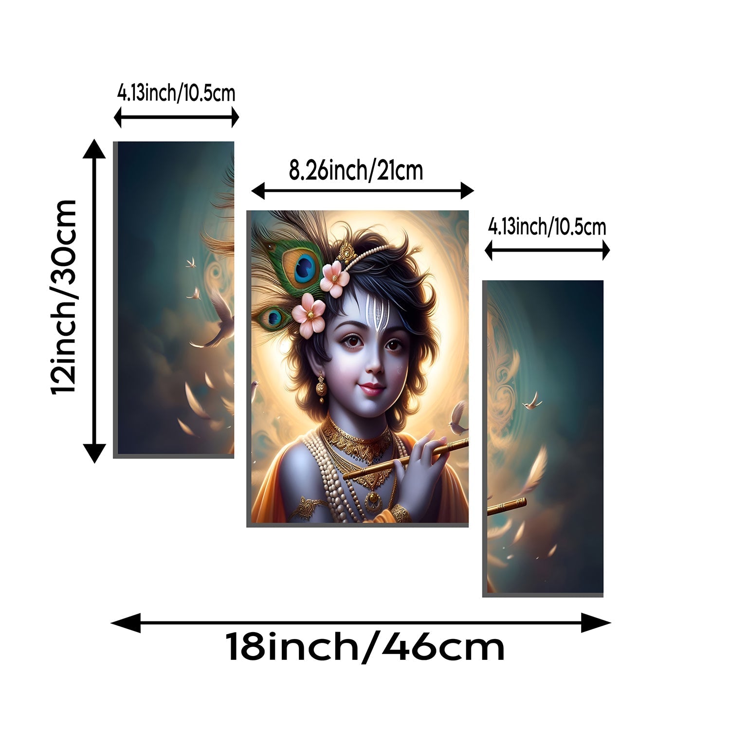 Krishna flute panel pooja room