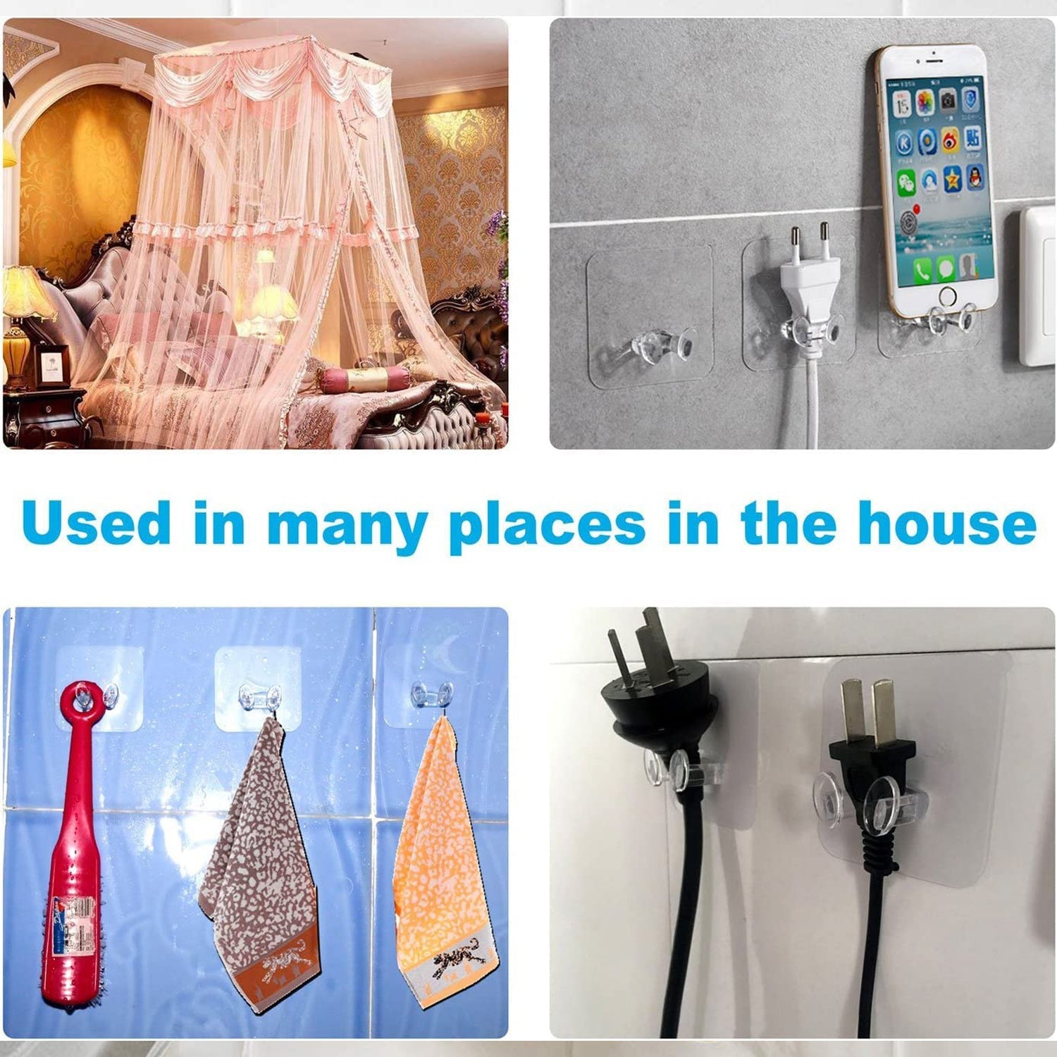 Plastic hooks reusable mounting