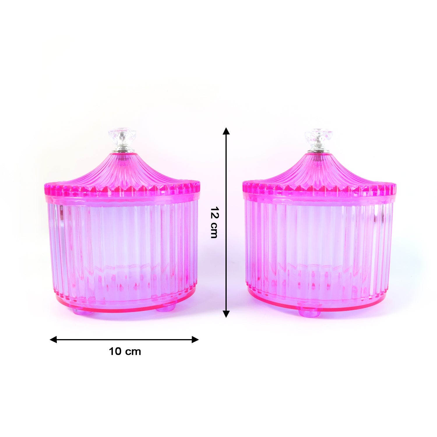 Plastic dry fruit storage jars with decorative lids