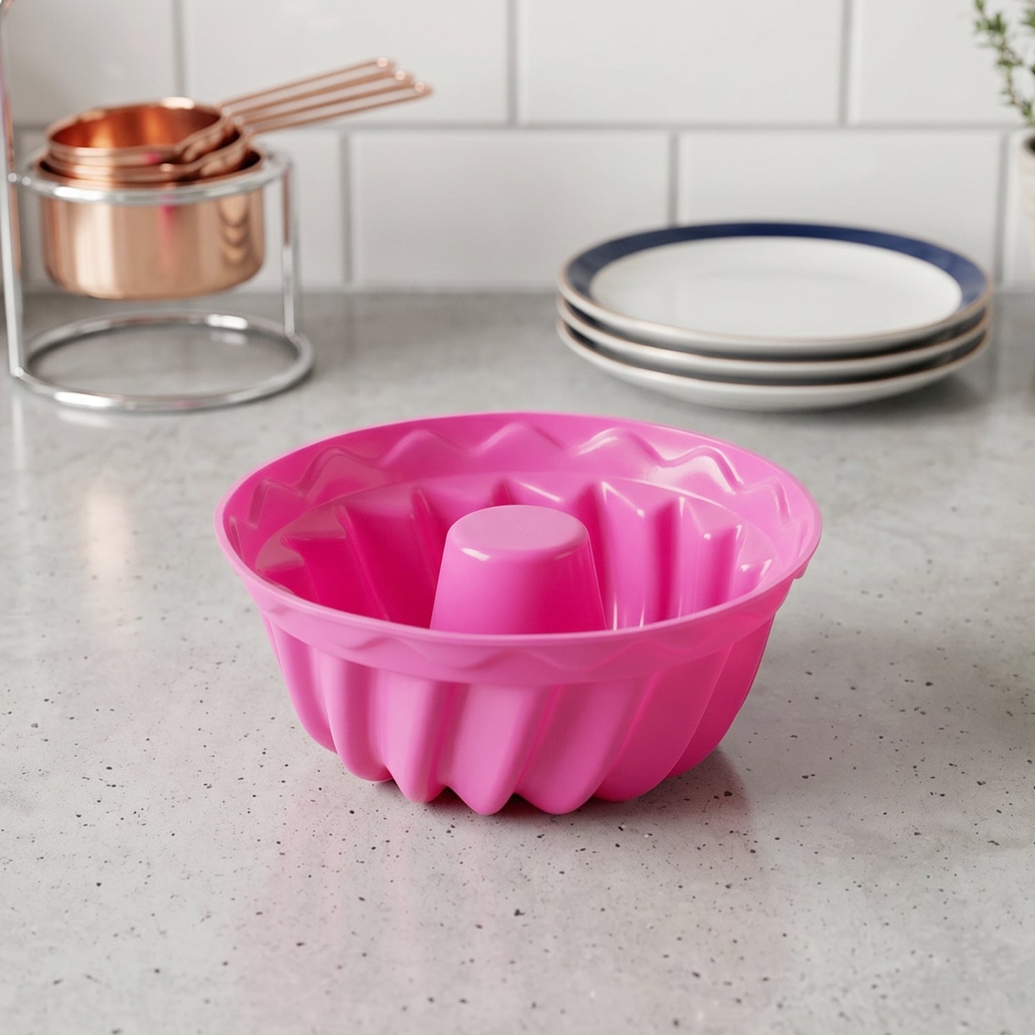 Single pink silicone cupcake mould cup