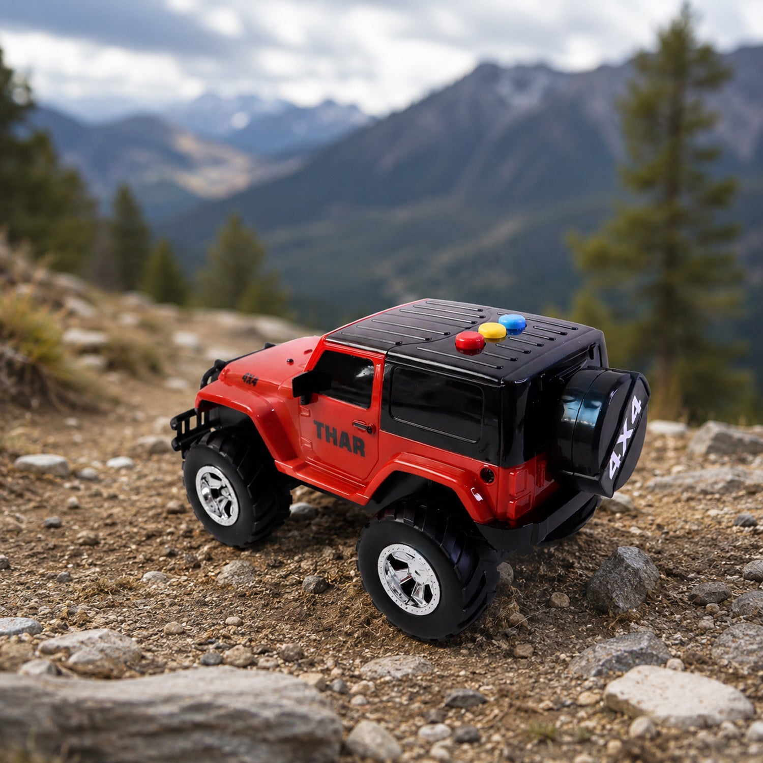 Kids Dinosaur Hunter Off-Road Friction Powered Toy Jeep Car (1 Pc)
