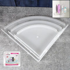 Bathroom Plastic Corner Shelf Rack Set for Wall Number of Shelves (3 Pcs Set)