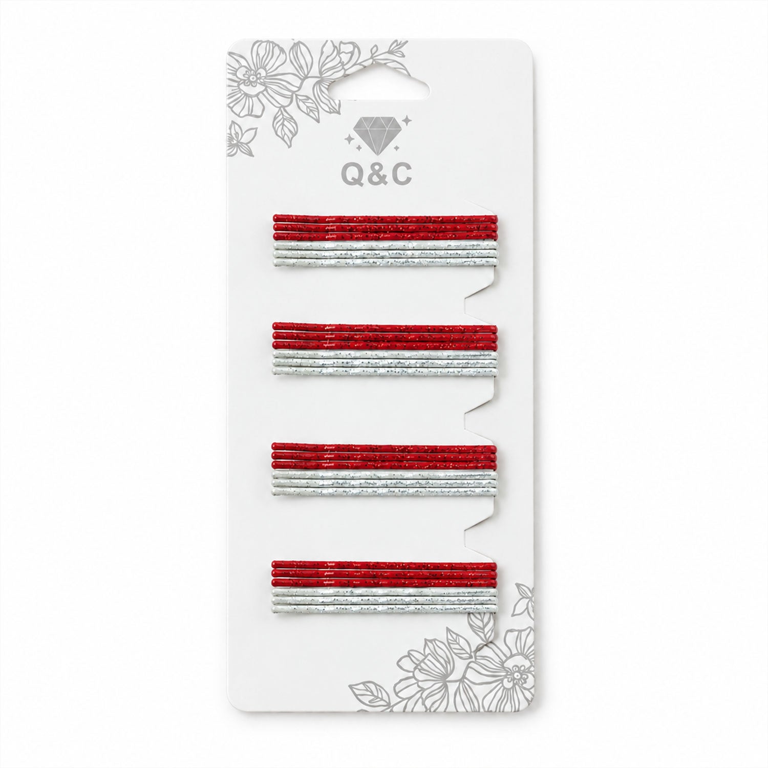 Glitter hair pins white bg
