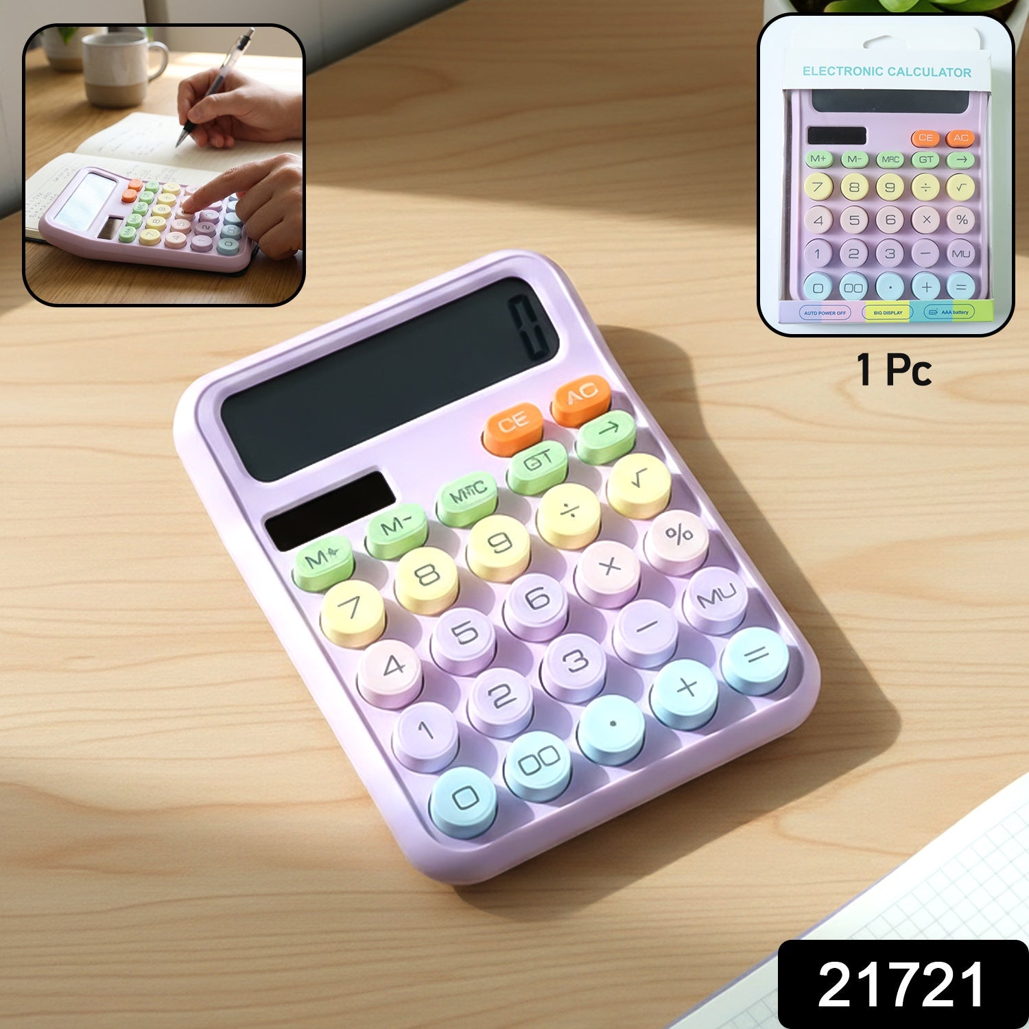 Electronic desktop calculator with large digital display