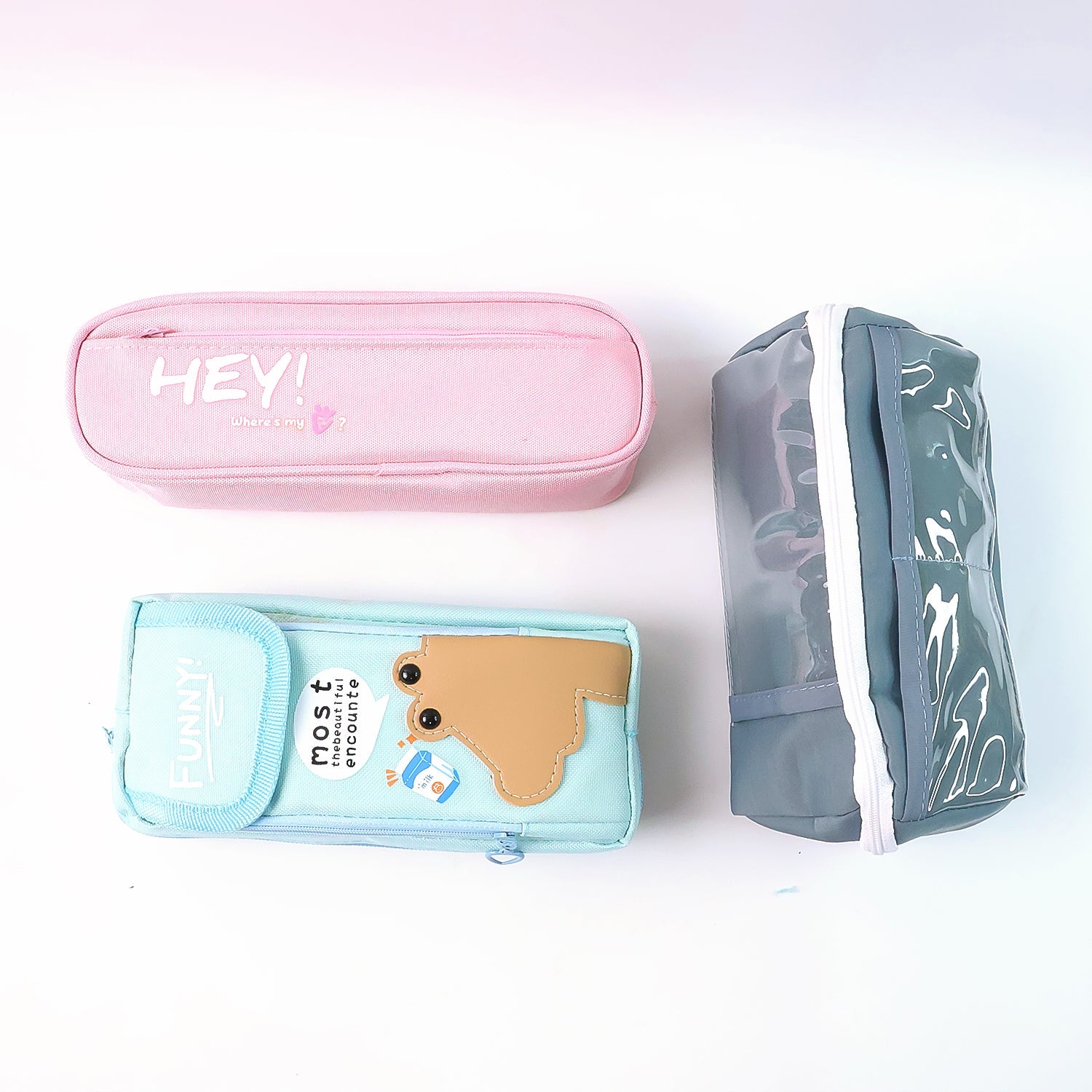 Printed Multipurpose Zipper Pencil Pouch - (1 Pc / Mix Design)