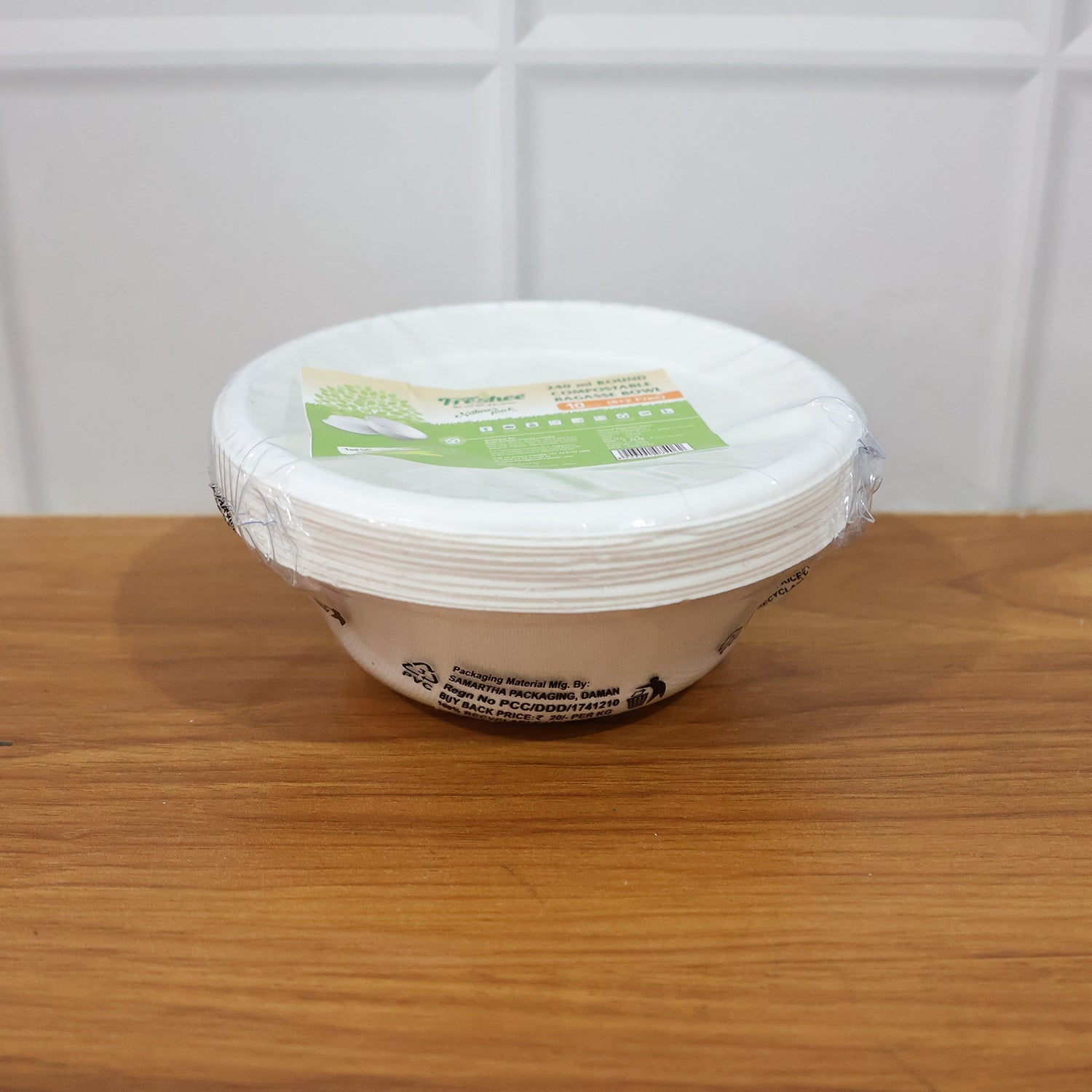 Freshee 240 ml Compostable Bagasse Bow (10 Pc)