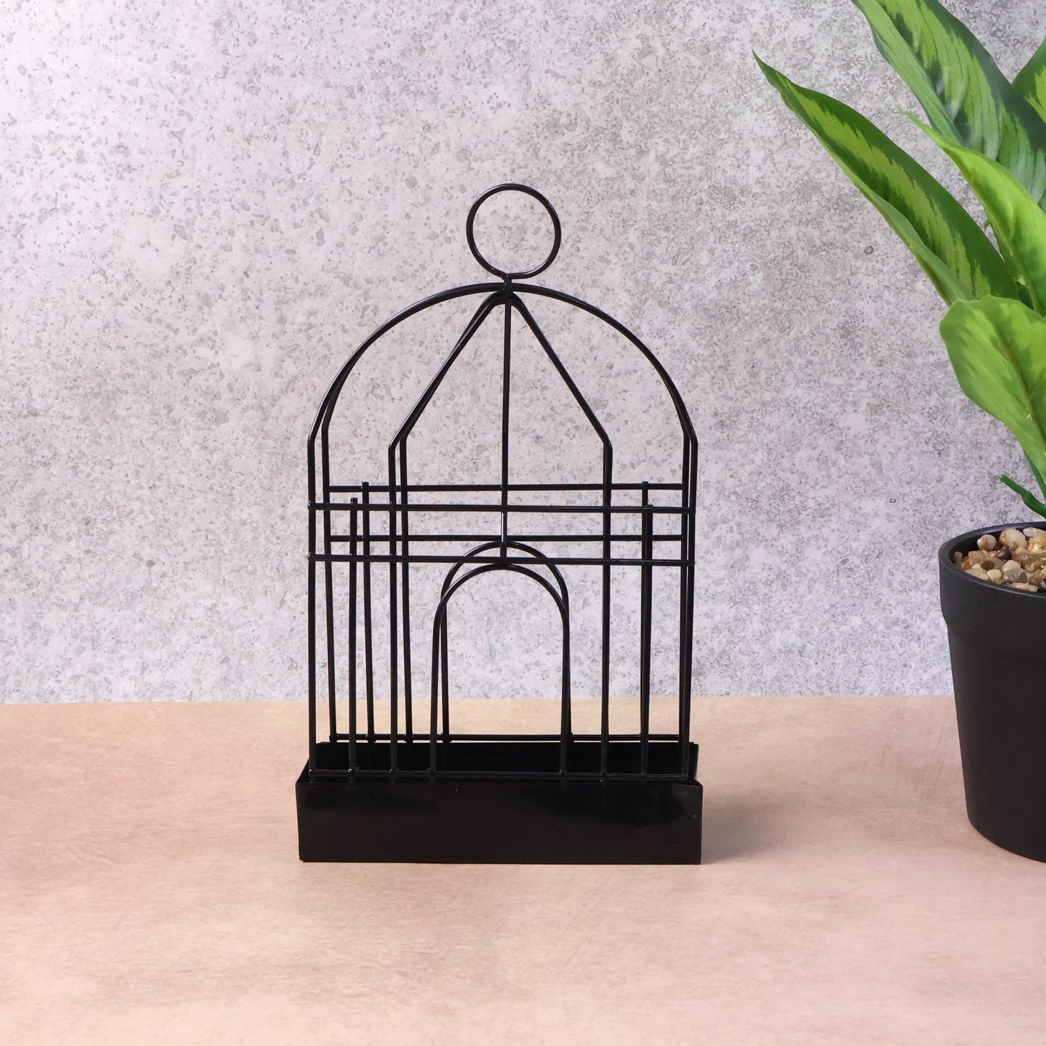 Vintage Iron Mosquito Coil Holder with Birdcage Design