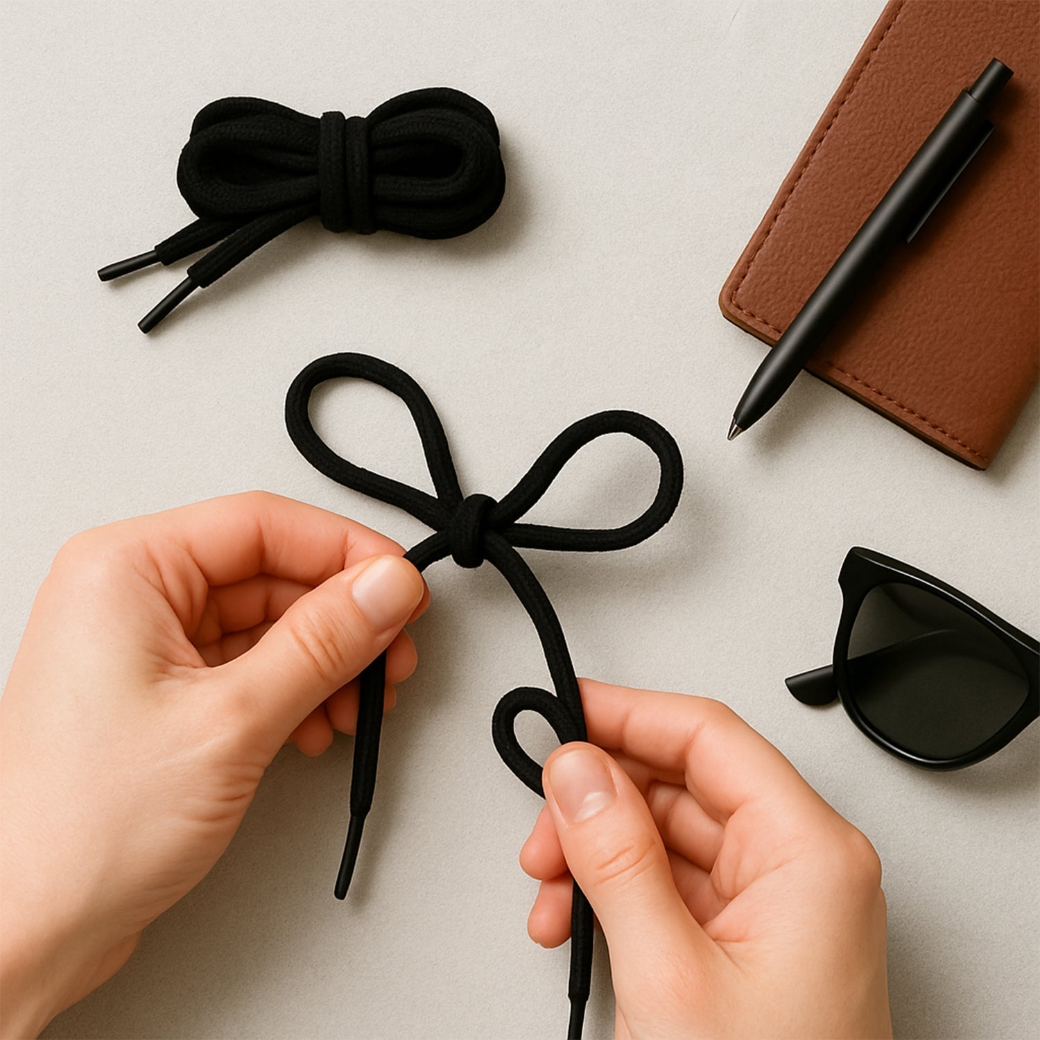 Packaged pair of mixed color shoelaces