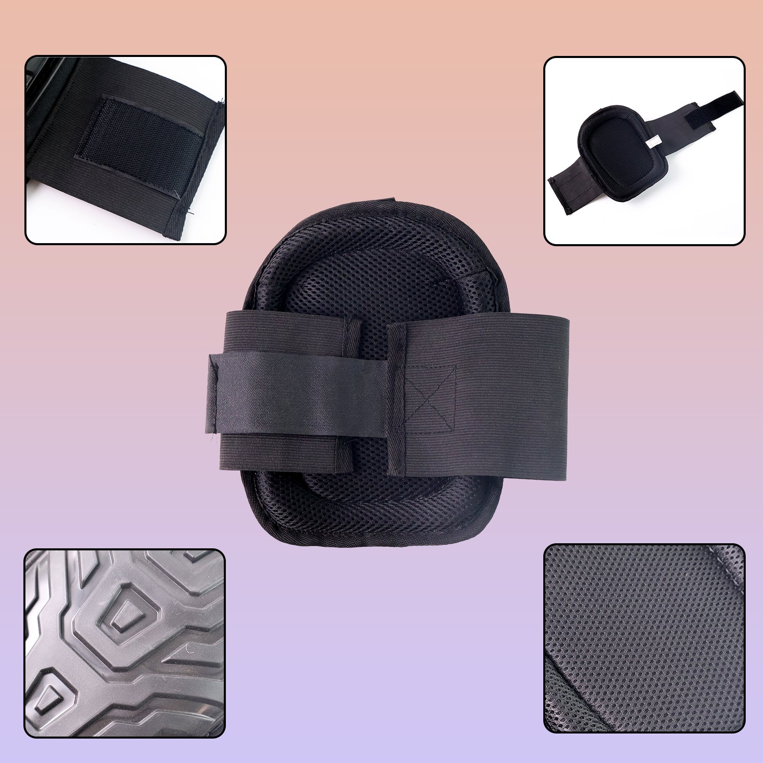 Close-up of Heavy-Duty Knee Pad Adjustable Elastic Straps