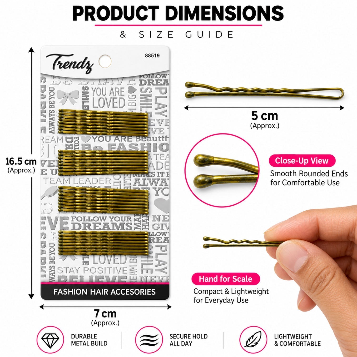Hair pins set view