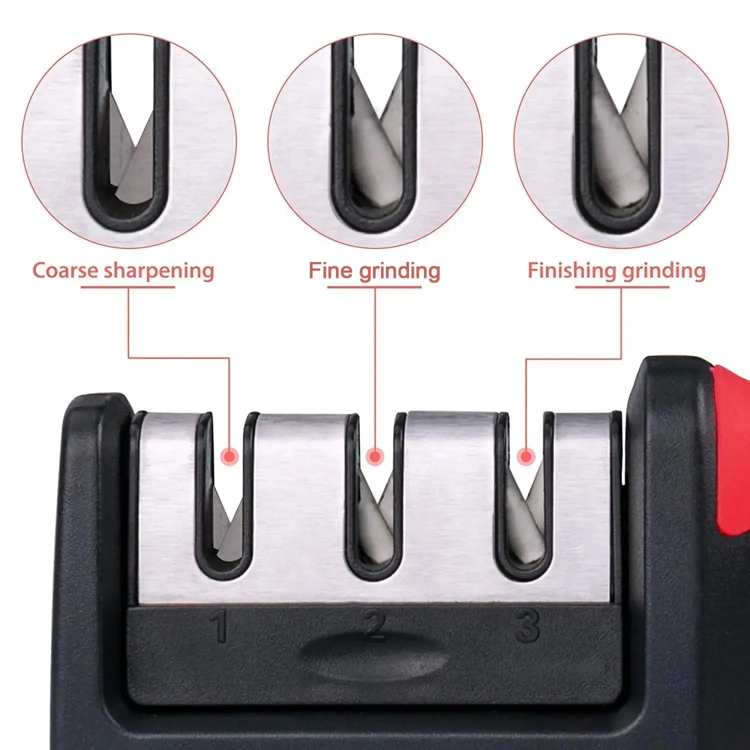 8197 Manual Knife Sharpener 3 Stage Sharpening Tool for Ceramic Knife and Steel Knives (1 Pc)