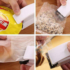 Household mini sealer used to secure a packet of chips.