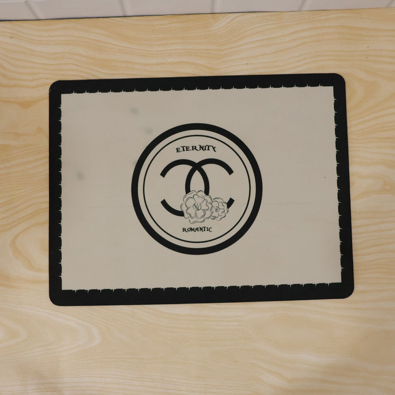 Black cream bath mat bathroom use