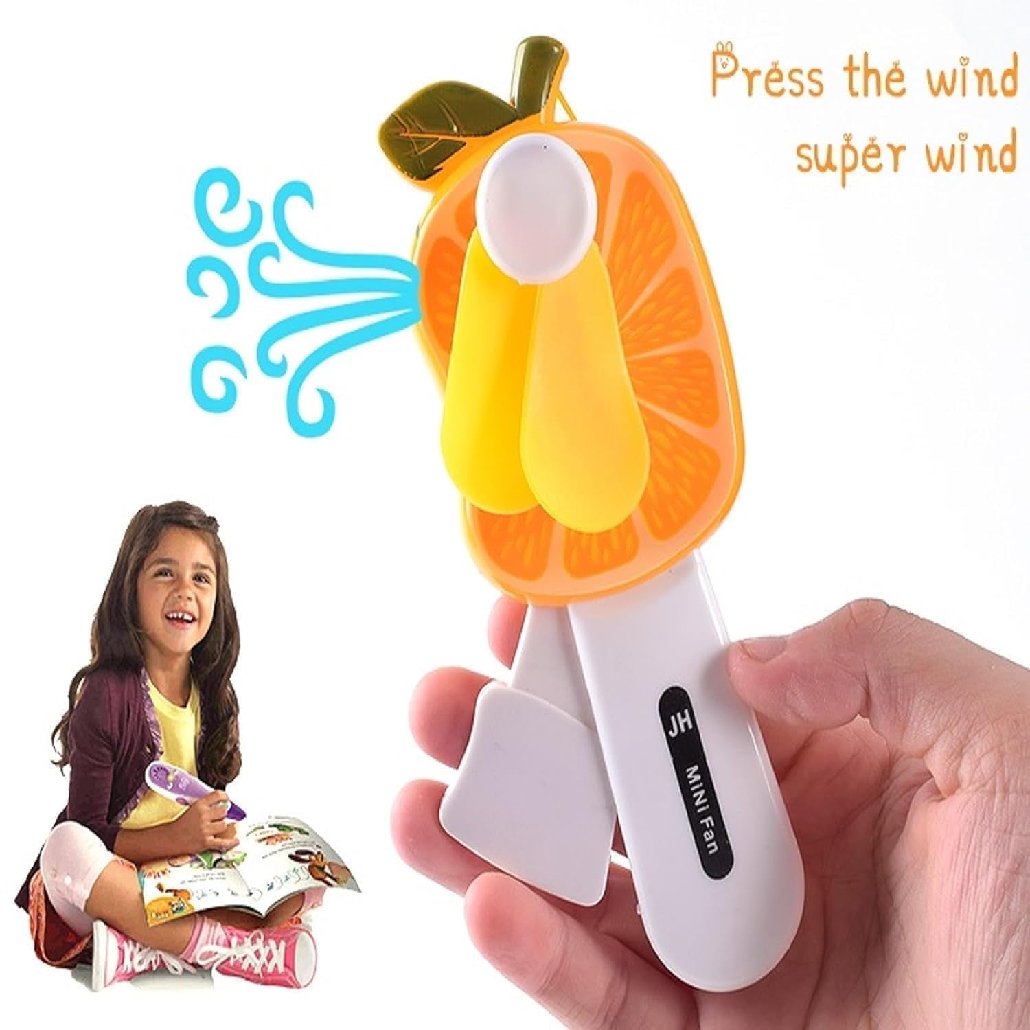 Mini Hand Pressure Fruit-Shaped Fan for Kids (1 Pc / Mix Design)