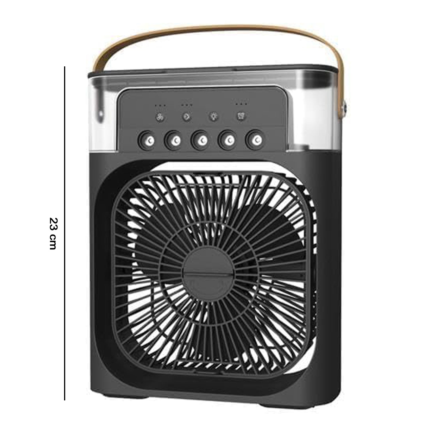 DeoDap Portable Air Cooler Fan with 7-Color Light â€“ Personal AC Fan - specs detail shot