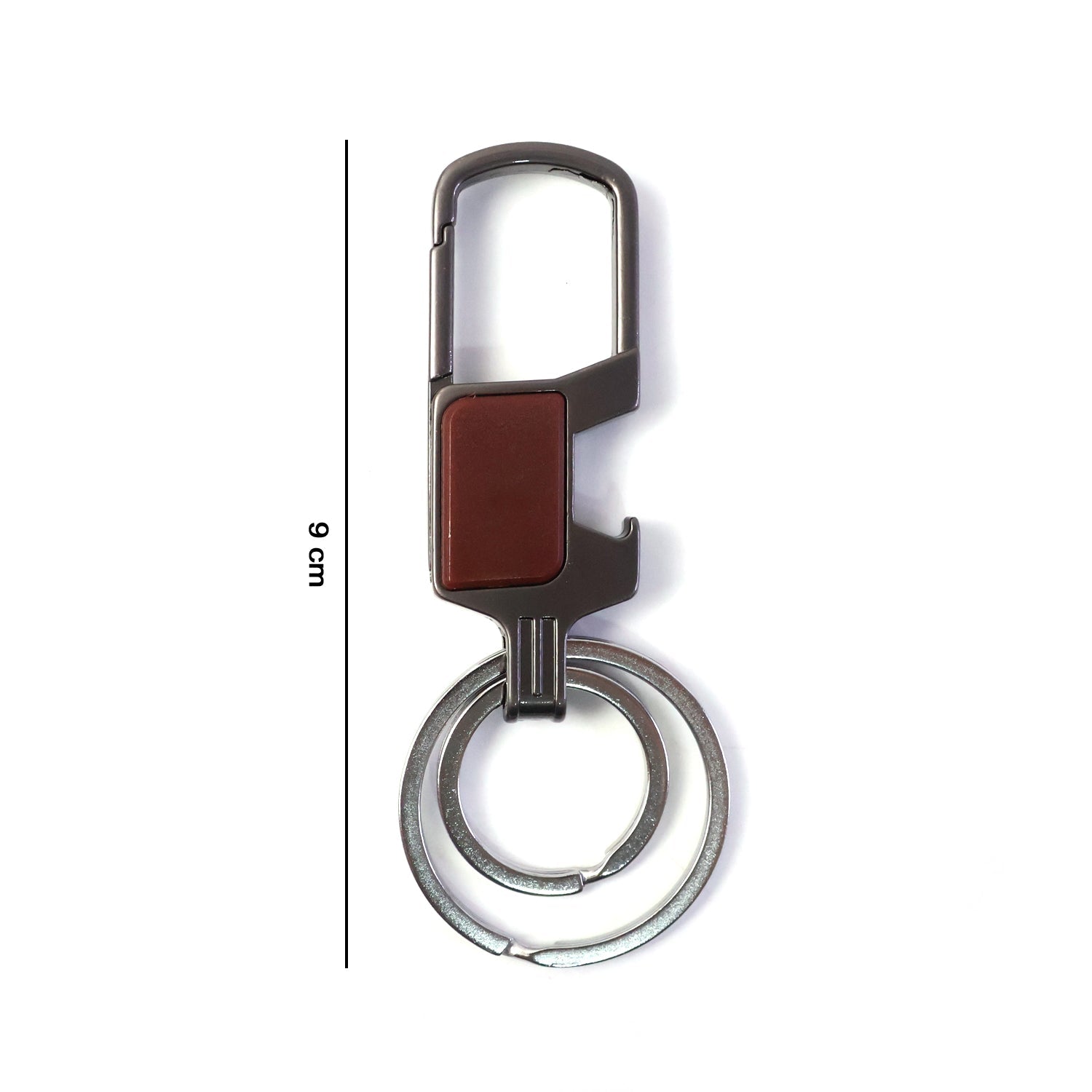 Compact metal key organizer with safety locking clip