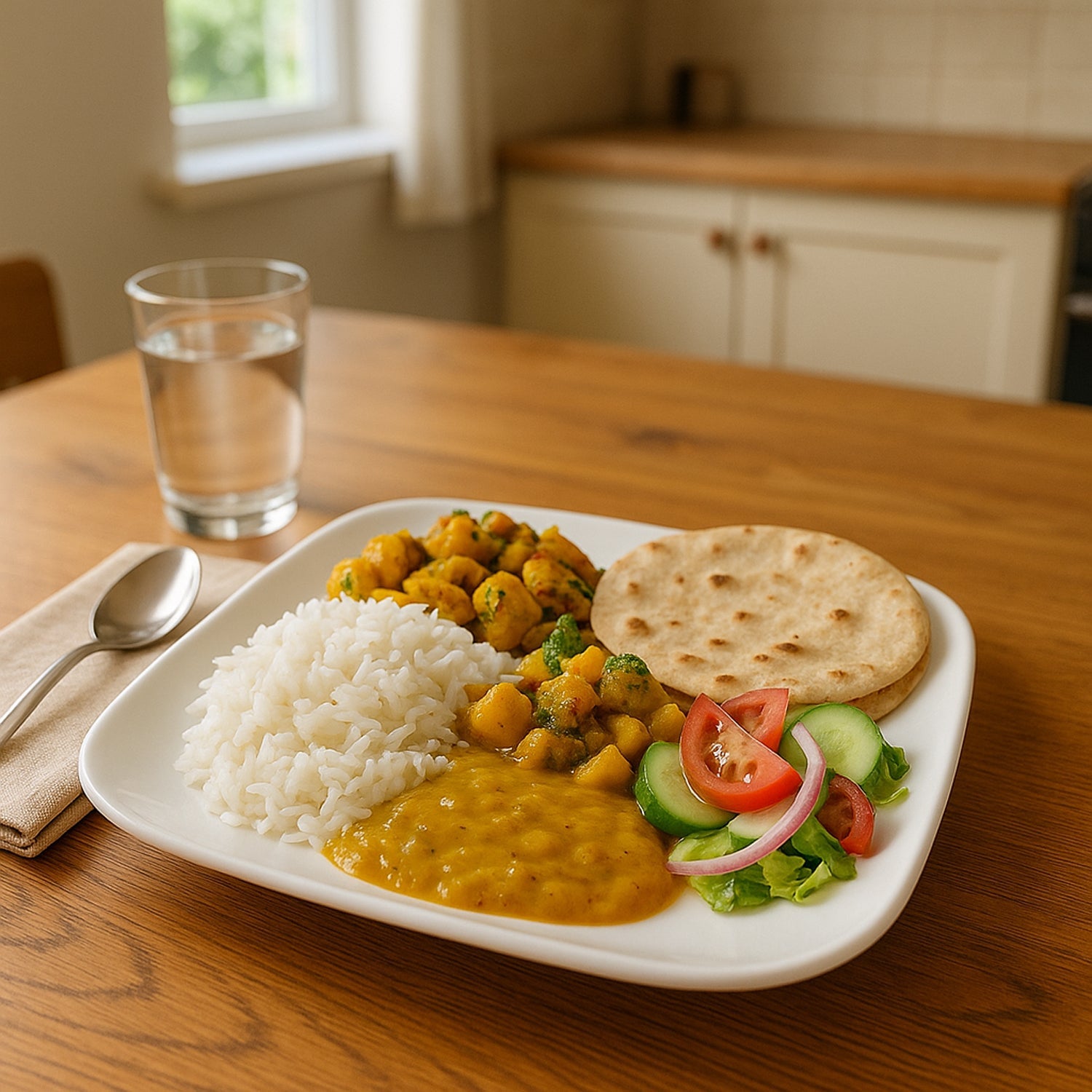 Plastic Square Dinner / Serving Plate – 20 cm (1 Pc)