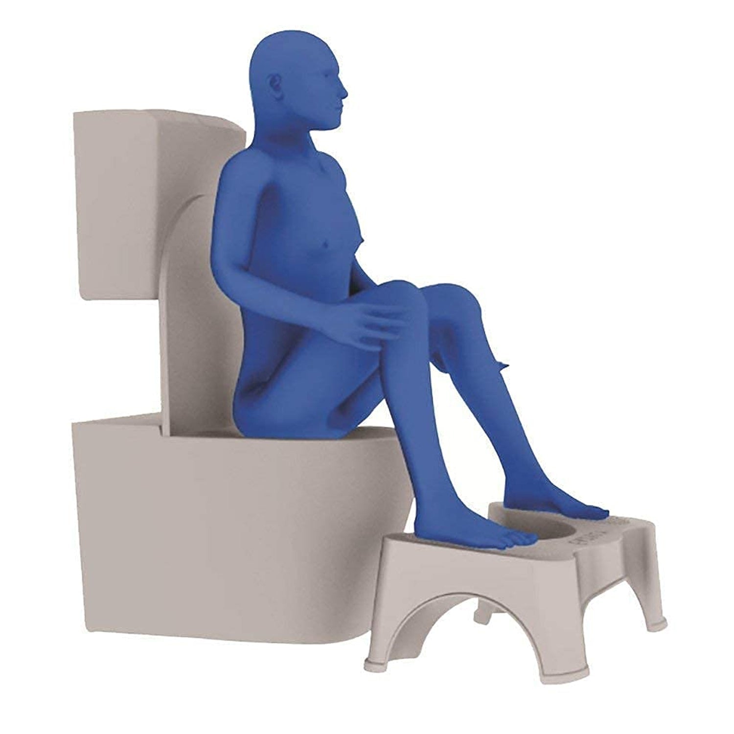 Toilet squat stool placed near toilet for easy access