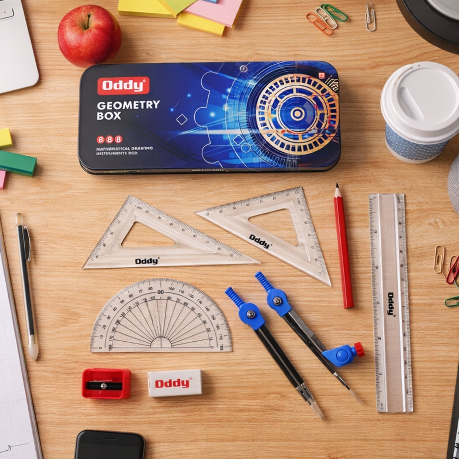 Mini Geometry Box Stylish Oddy Metal Geometry Box Set for Birthday Return Gifts ...