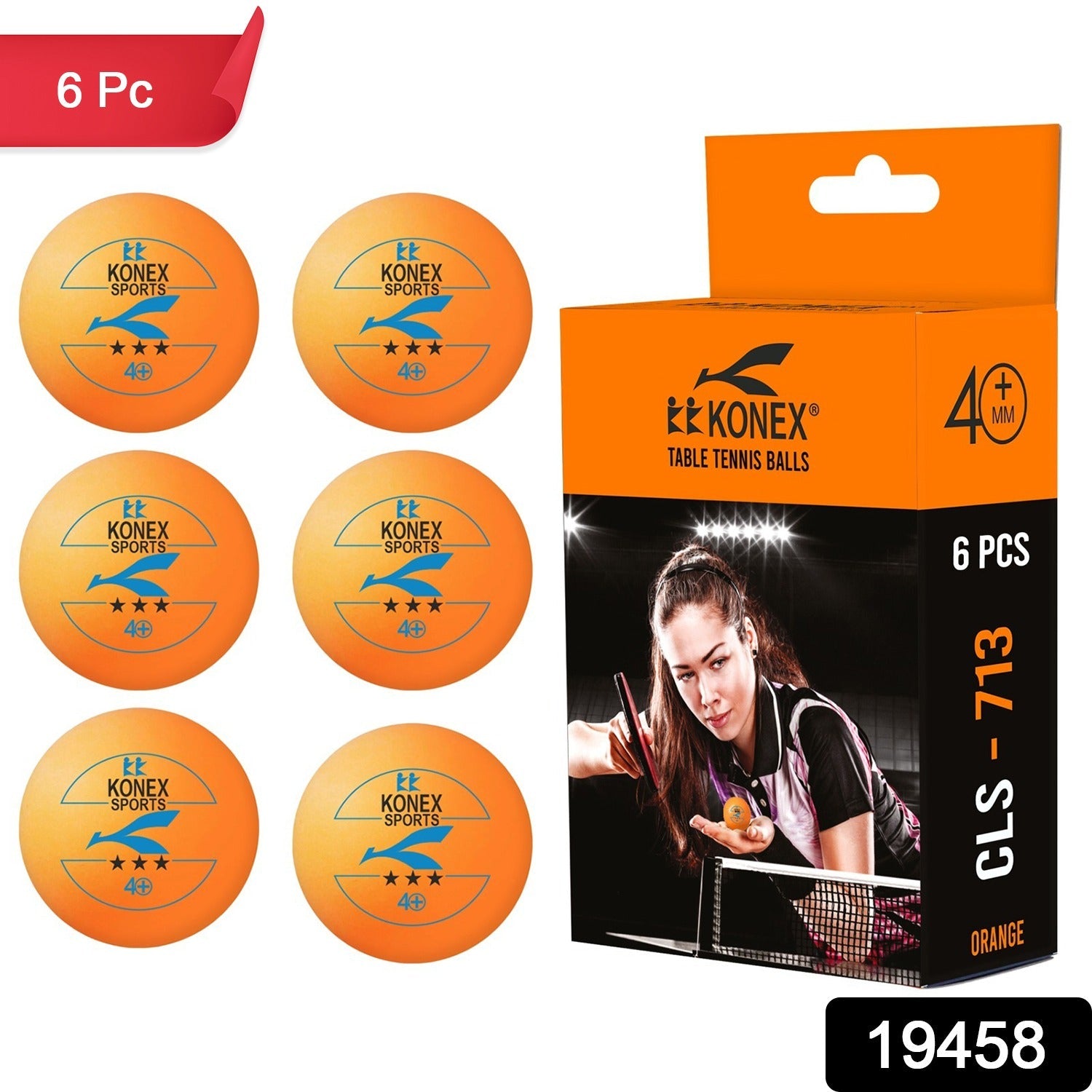 Close-up of 3-star table tennis balls in packaging