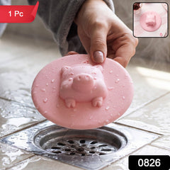 Cute pig design silicone floor drain cover, 1 piece