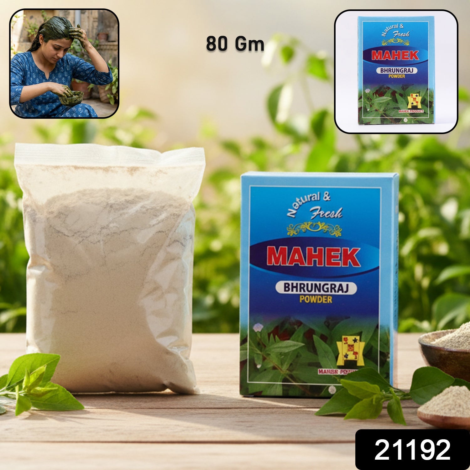 Natural Bhringraj Powder for Traditional Hair Care – 80 gm