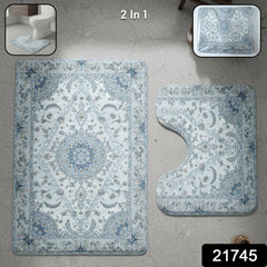 2 In 1 Designer Bathroom Mat Set