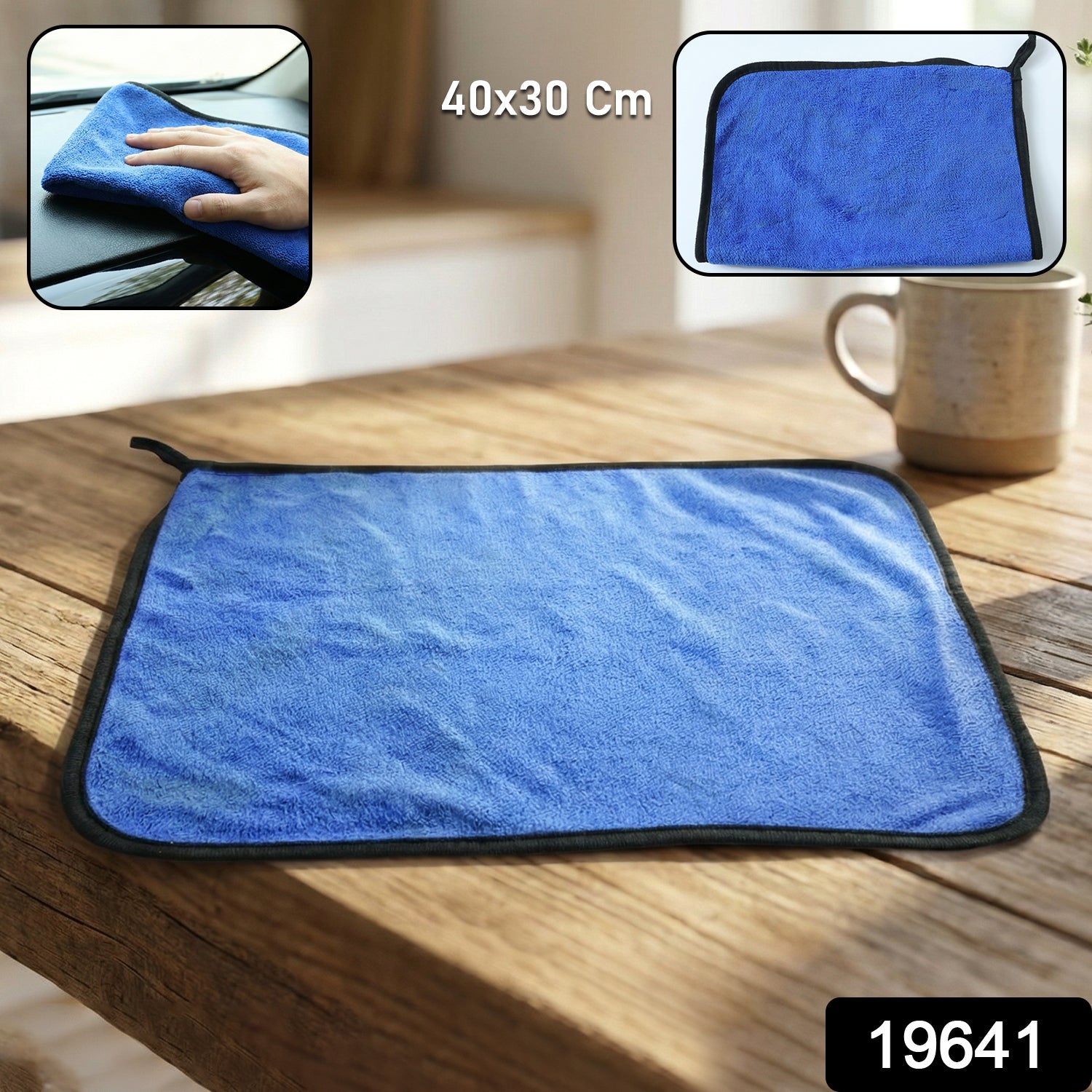 DeoDap Premium Microfiber Cleaning Cloth Towel - in-use lifestyle shot