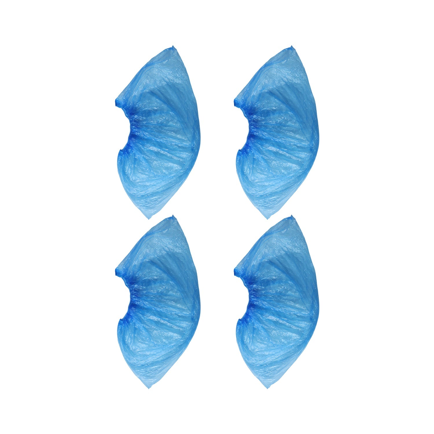 Disposable Plastic Shoe Cover Set with Elastic Fit (2 Pair Set)