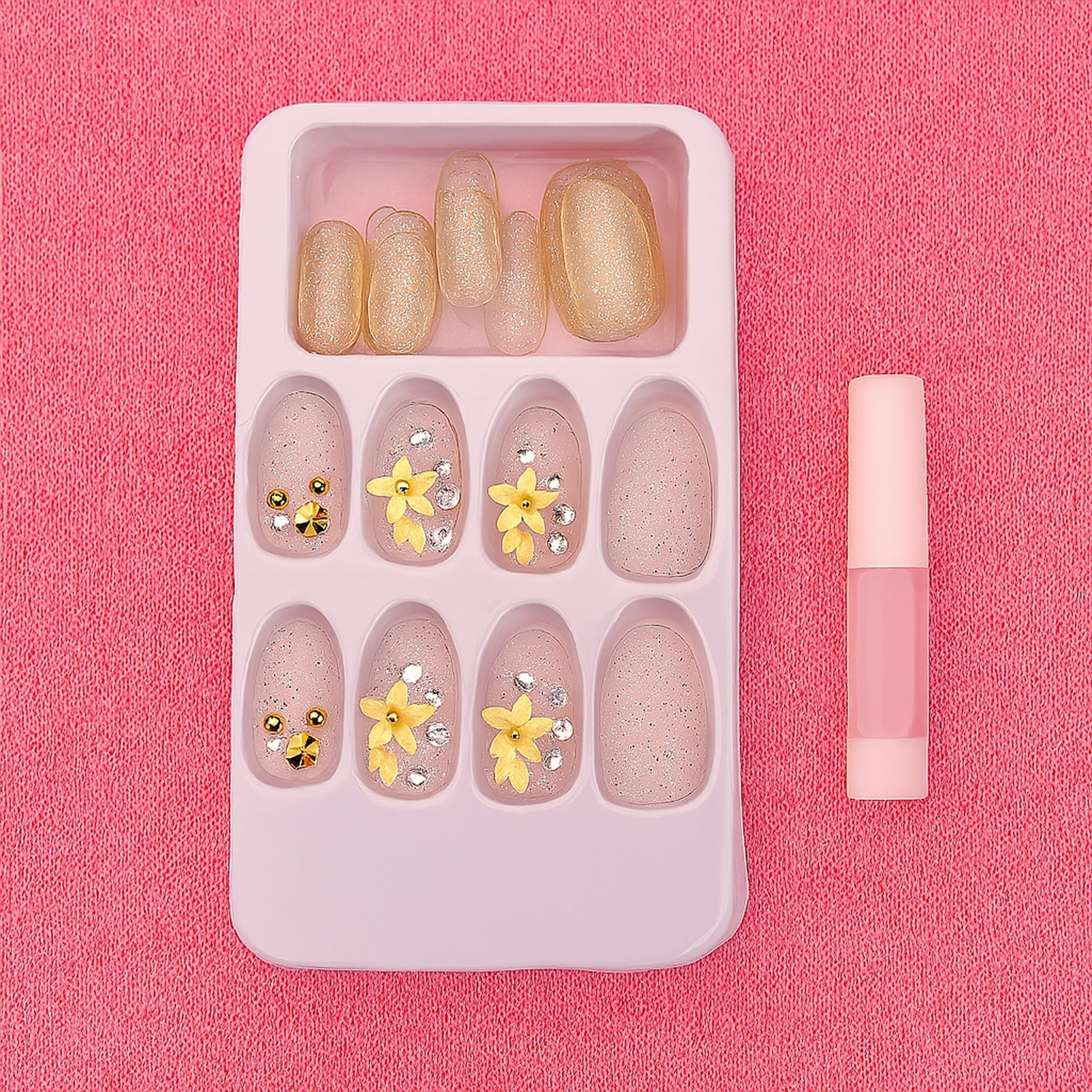 Assorted Glitter Artificial Nail Tips for Easy Application