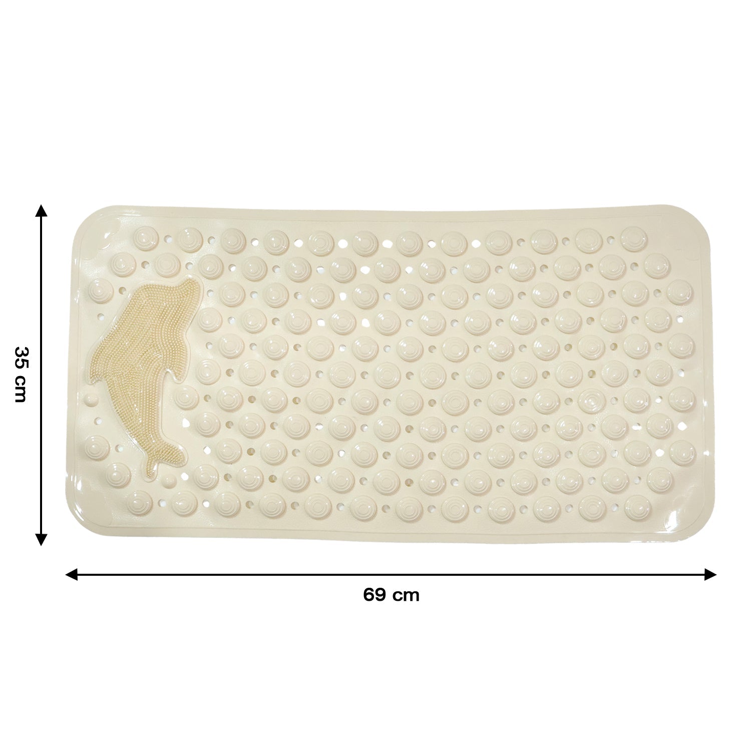 Bathroom safety bath mat on wet floor