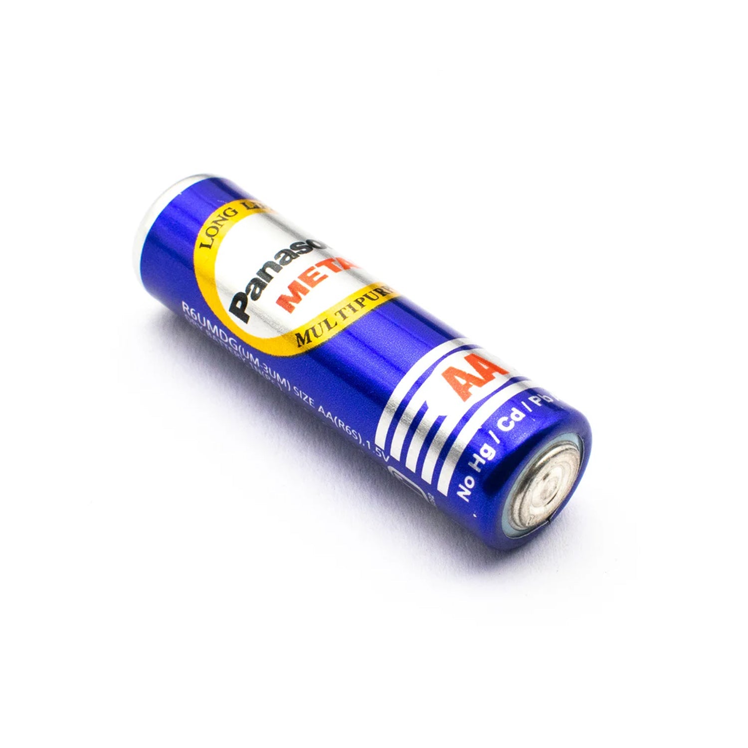 Panasonic Long Life AA Batteries displayed with packaging, ready for various household devices.