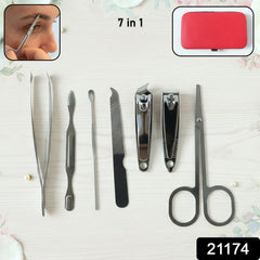 7 in 1 Stainless Steel Manicure Pedicure Grooming Kit