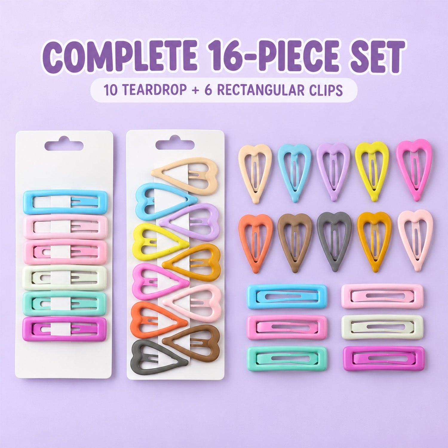 Snap hair pins white bg