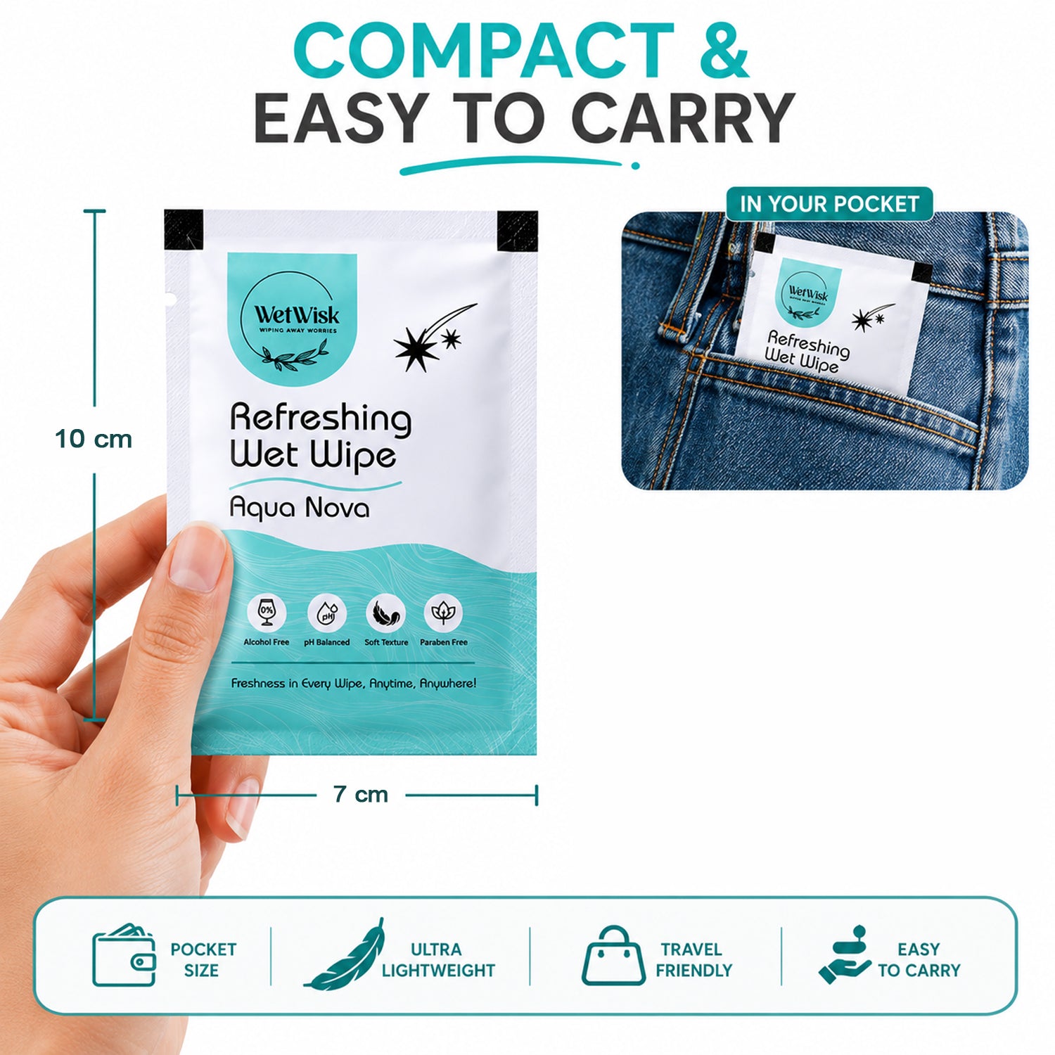 Aqua nova wipes travel bag