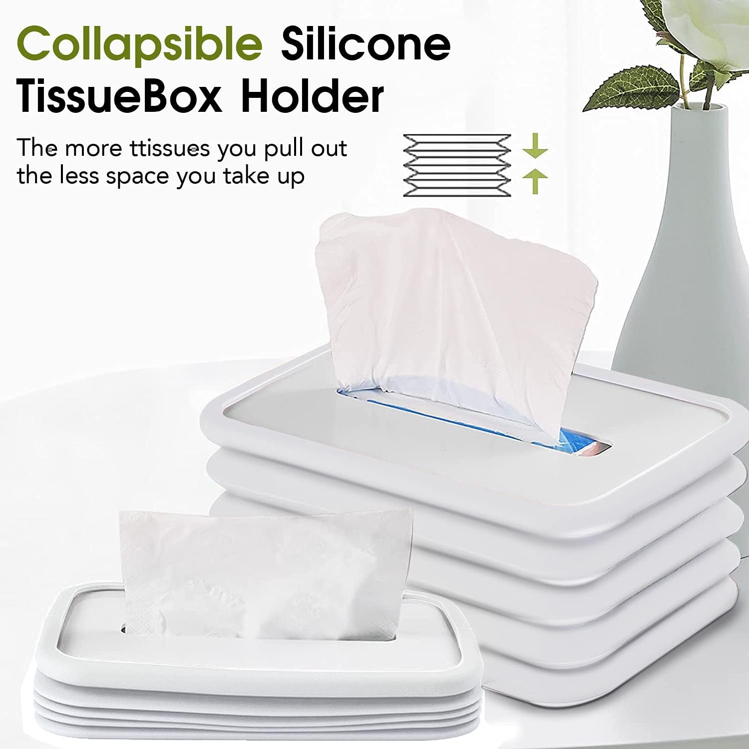 Flexible silicone tissue holder easy to clean