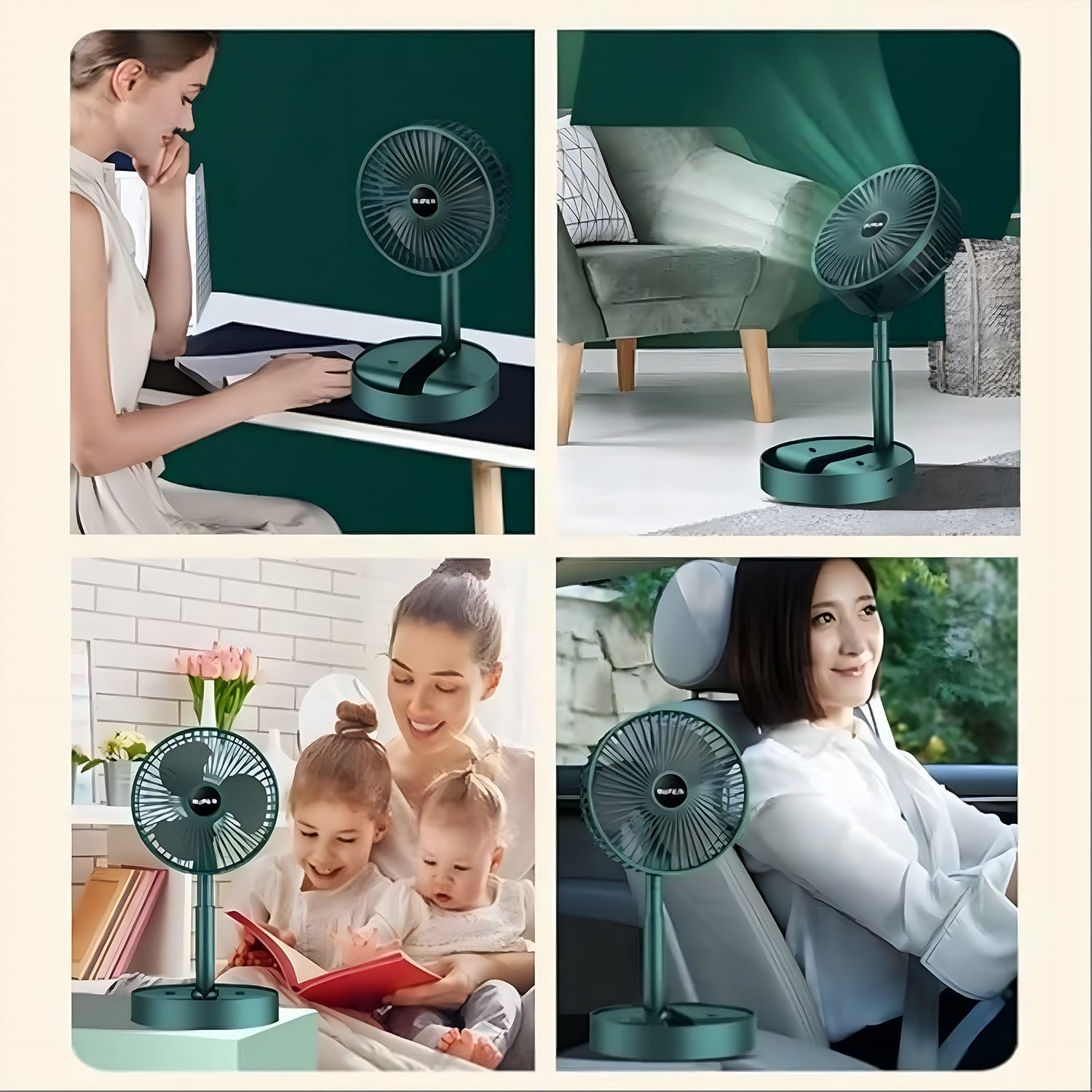 Comparison shot of the portable desktop fan