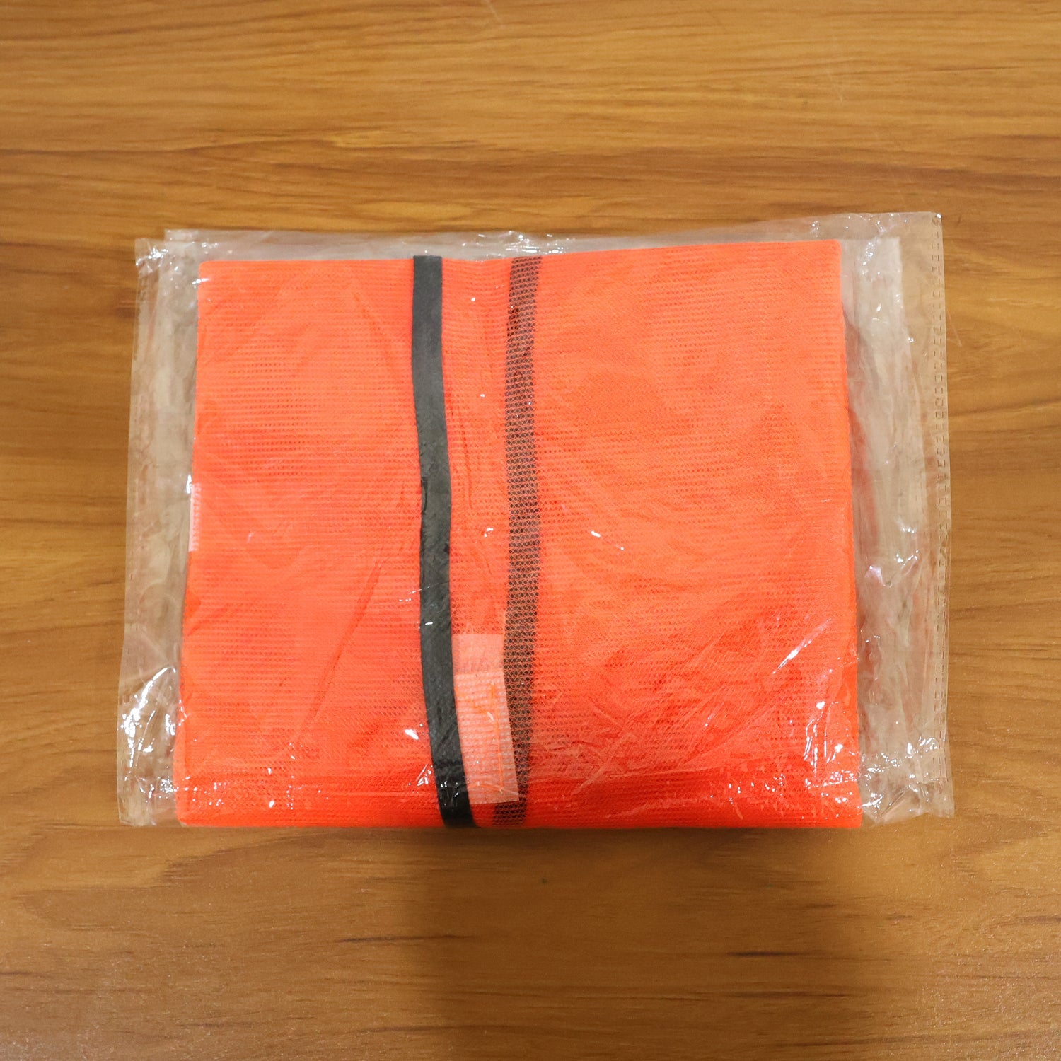 Orange safety reflective jacket detailed reflective strips