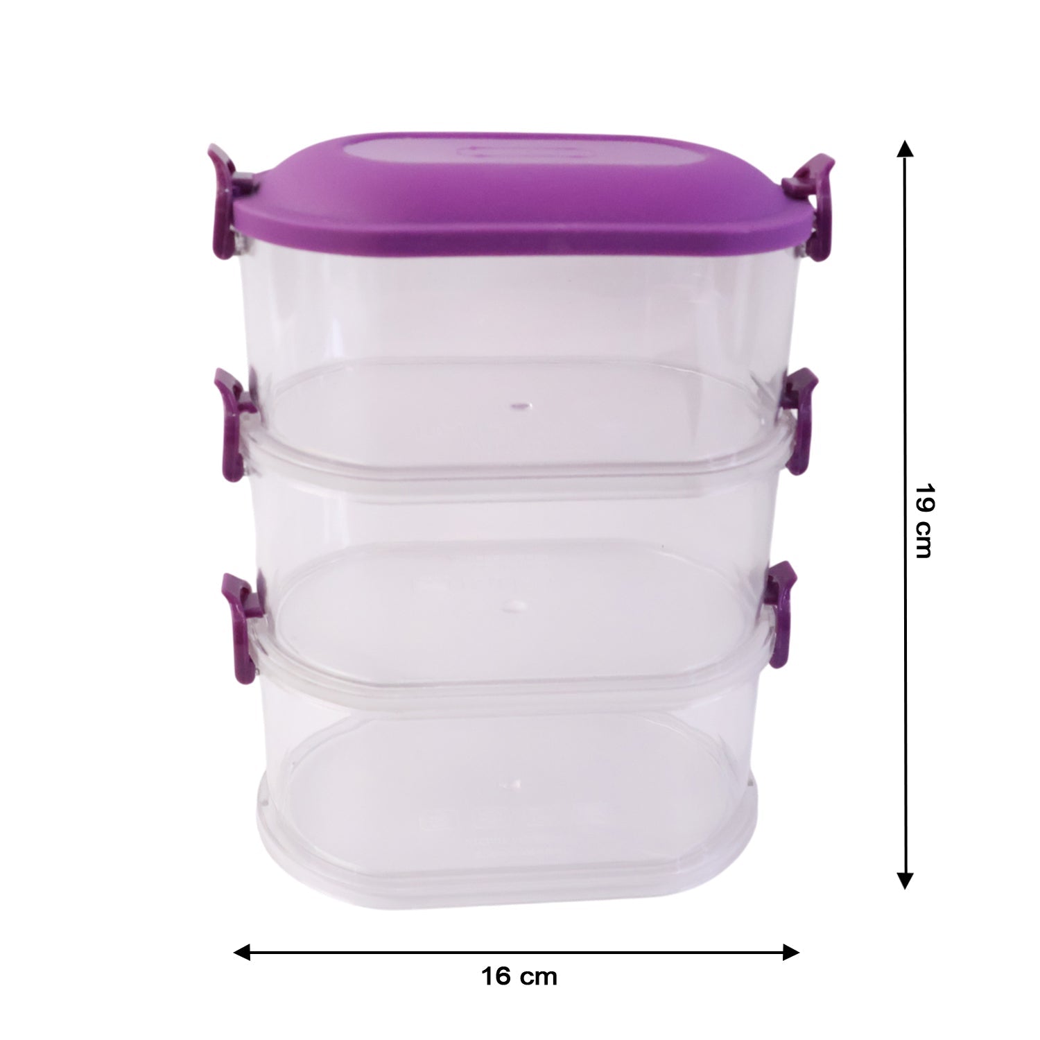 3 Layer Stackable Airtight Food Storage Container Set (1 Set)