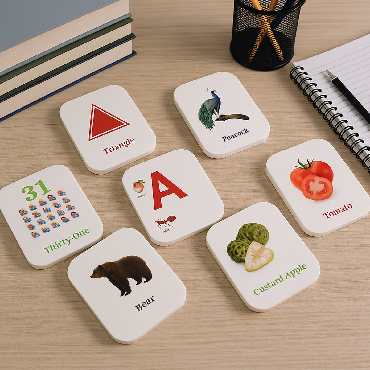 Kidkraft 7-in-1 Early Learner Flashcard Set - colorful cards display