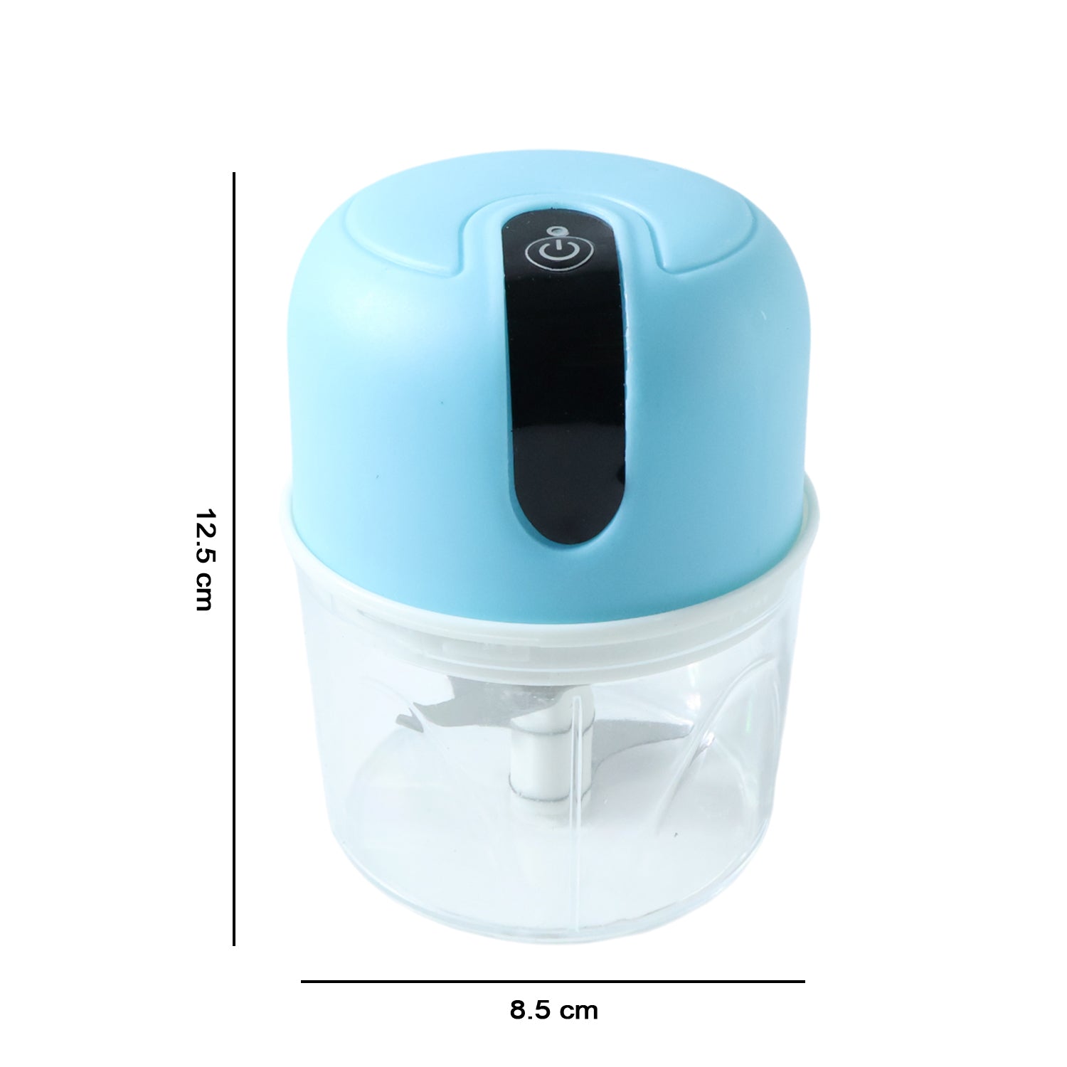Electric garlic chopper front angled view
