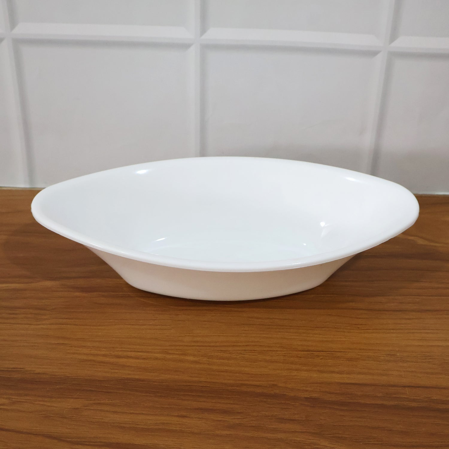 Plastic Marin Serving Bowl – Elegant Oval Deep Bowl (1 Pc / White)