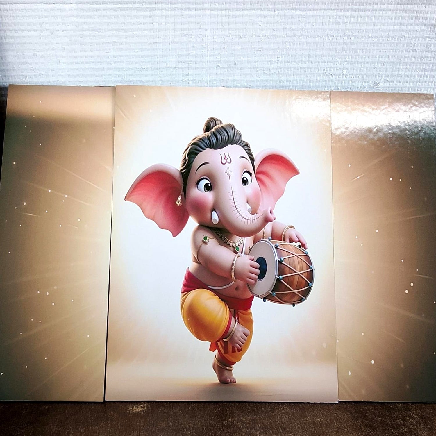 3 panel Ganesha MDF 16x12 inch