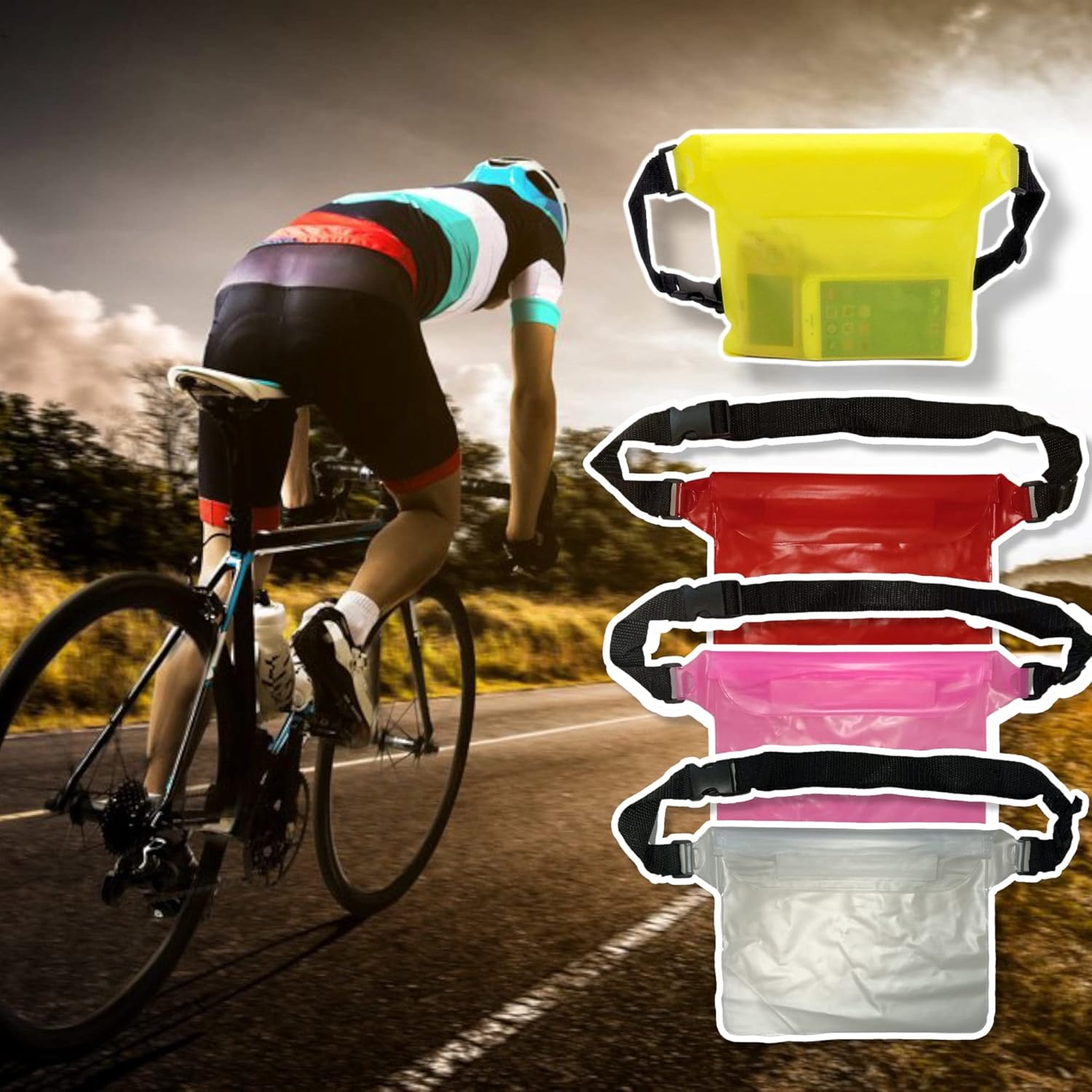 Waterproof Waist Pouch Bag with Adjustable Strap (1 Pc)