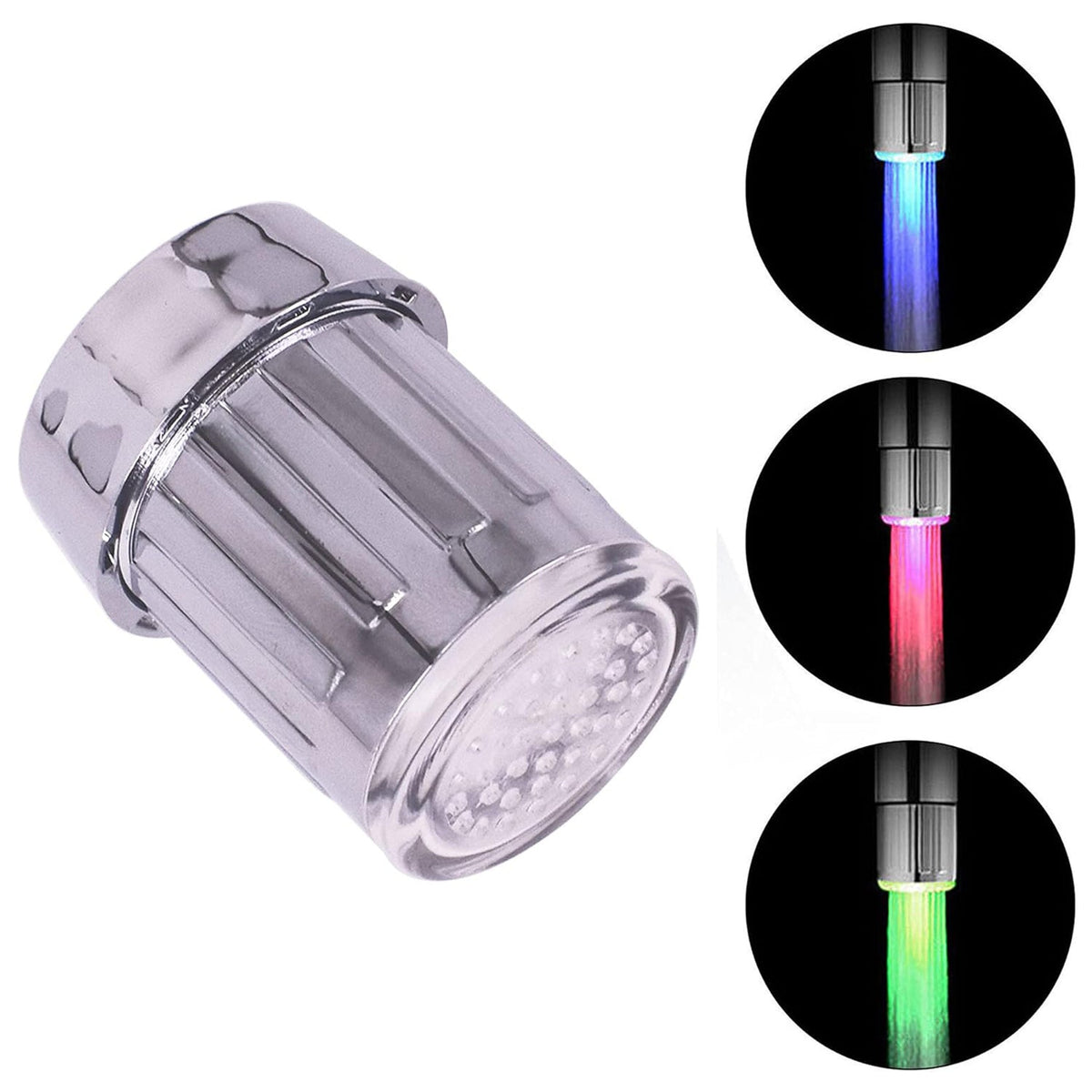 Multi Colors Changing LED Light Stream Faucet Tap Adapter (1 Pc)